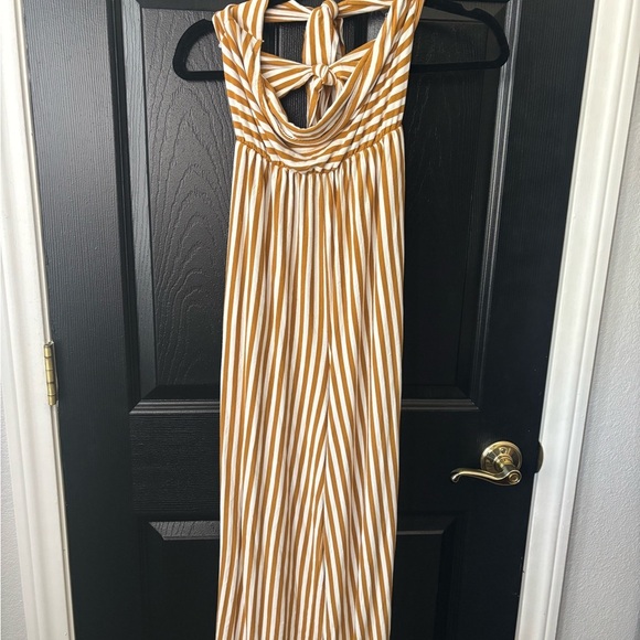 American Eagle Outfitters Striped Jumpsuit in Mustard and White - Picture 1 of 6
